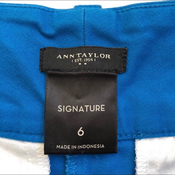 ANN TAYLOR Factory Signature Royal Blue Flat Front Mid Rise Trouser Shor… - Picture 4 of 6